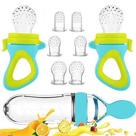 Geometric Confused Bottle Fruit and Vegetable Feeder Nipple Silicone