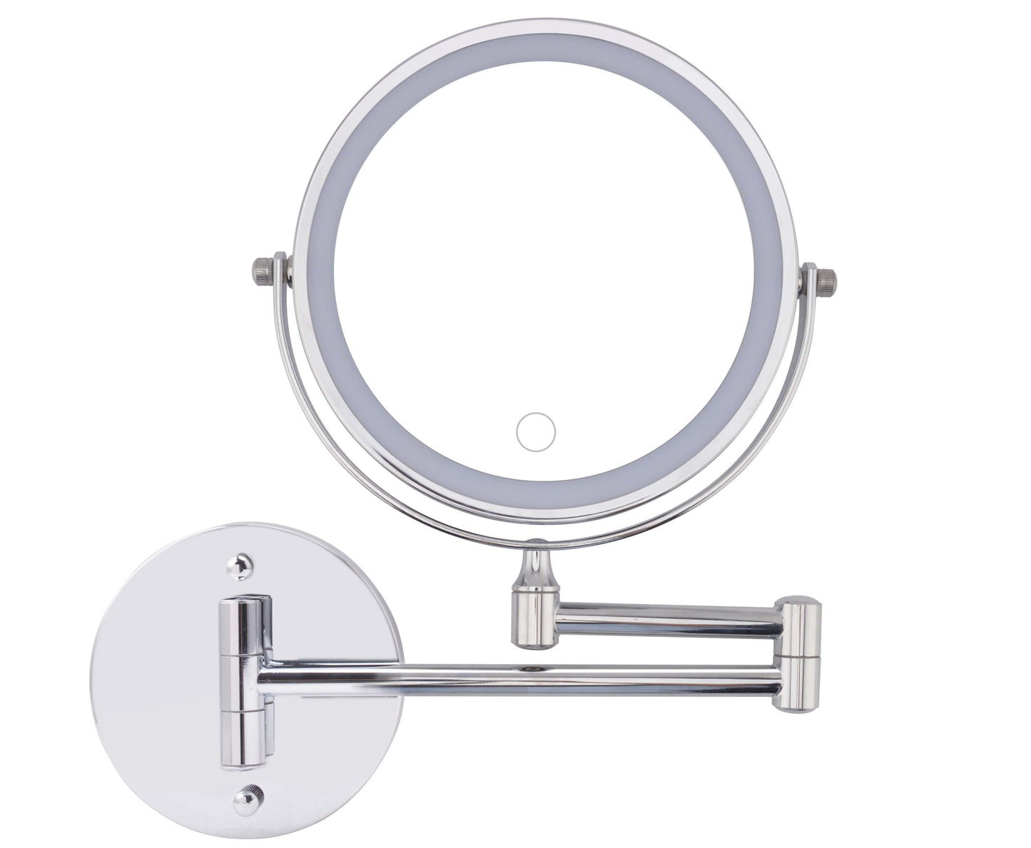Rechargeable Wall Mounted Makeup Mirror with Lights - Chrome