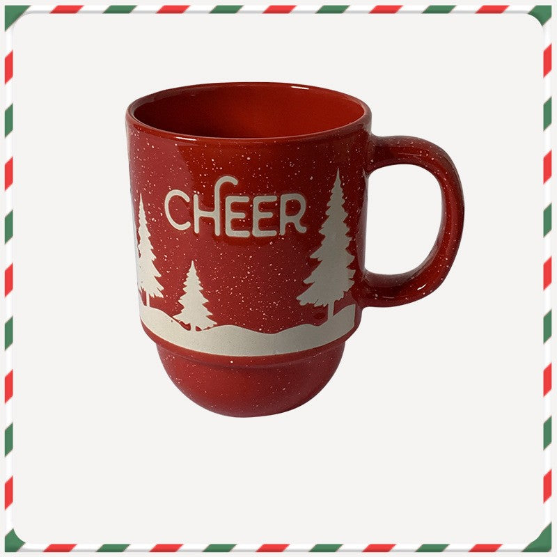 Christmas Cartoon Snowman Santa Ceramic Mug - Holiday Gift Drinkware