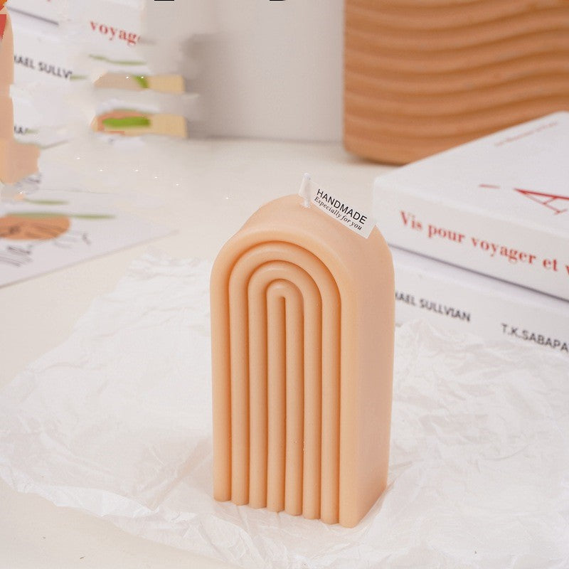 Geometric Arch Soy Wax Aromatherapy Candle - Handcrafted Home Fragrance