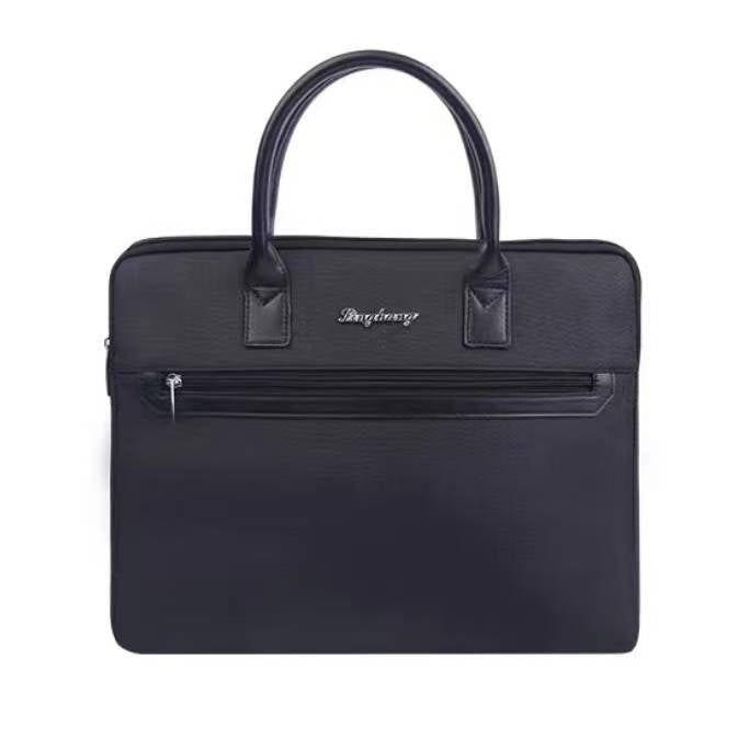 Black Snowflake Fabric Laptop Bag - Protective Slim Case for 15-Inch Laptops