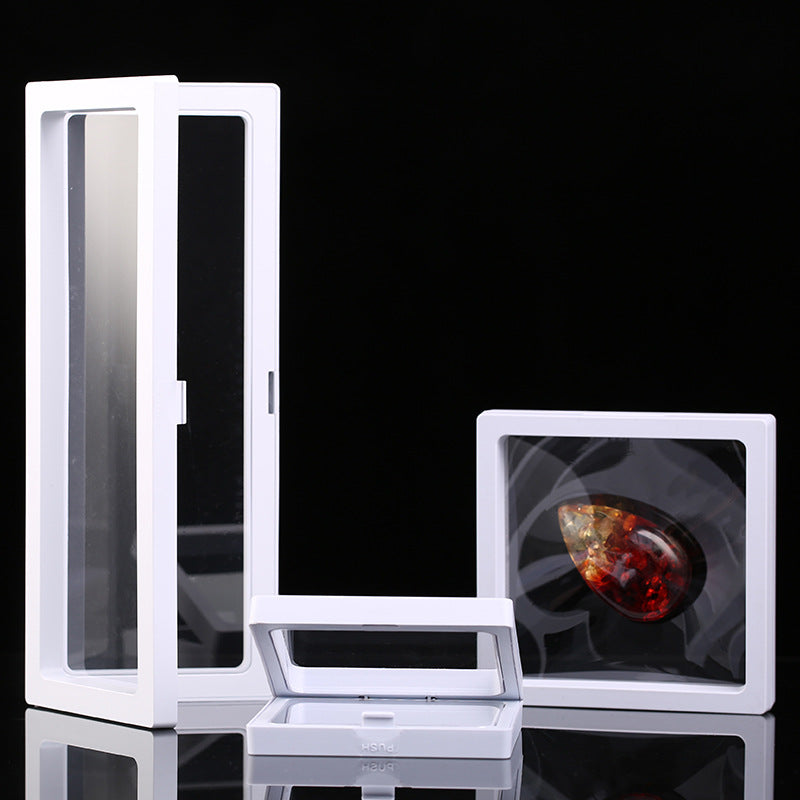 Transparent Suspended Jewelry Box - Clear Plastic Storage Case 14x14cm