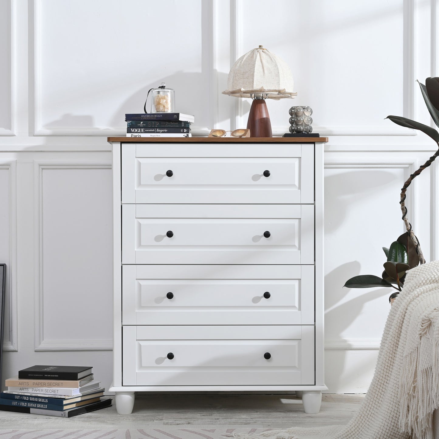 Modern Dresser With 4 Drawers Painting Crafts Cabinet 36.7in Height
