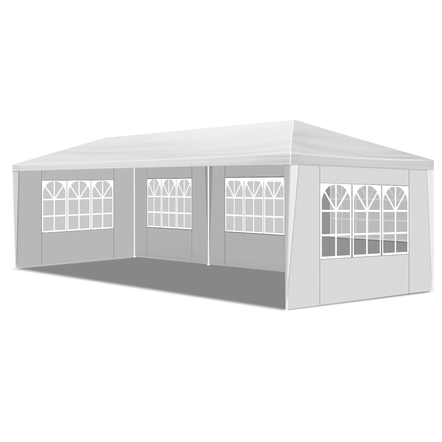 10x30ft White Party Tent with 5 Sidewalls - Waterproof Canopy