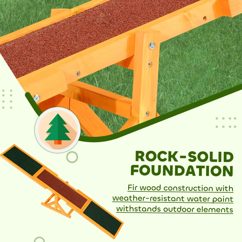 Dog Agility Seesaw for Outdoor Training and Exercise - Wooden Balance Platform