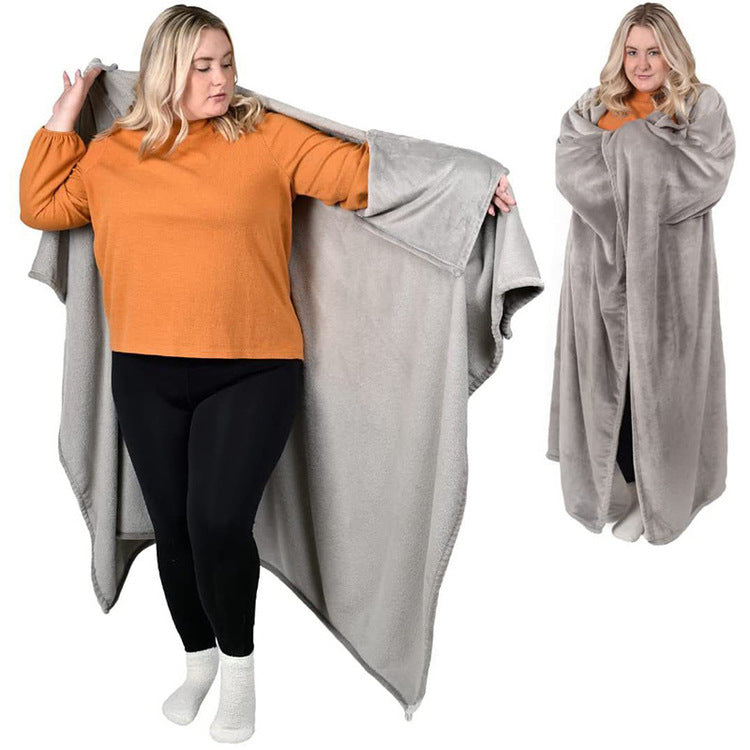Soft Flannel Wearable Blanket for Home & Outdoors - Cozy Warm Throw