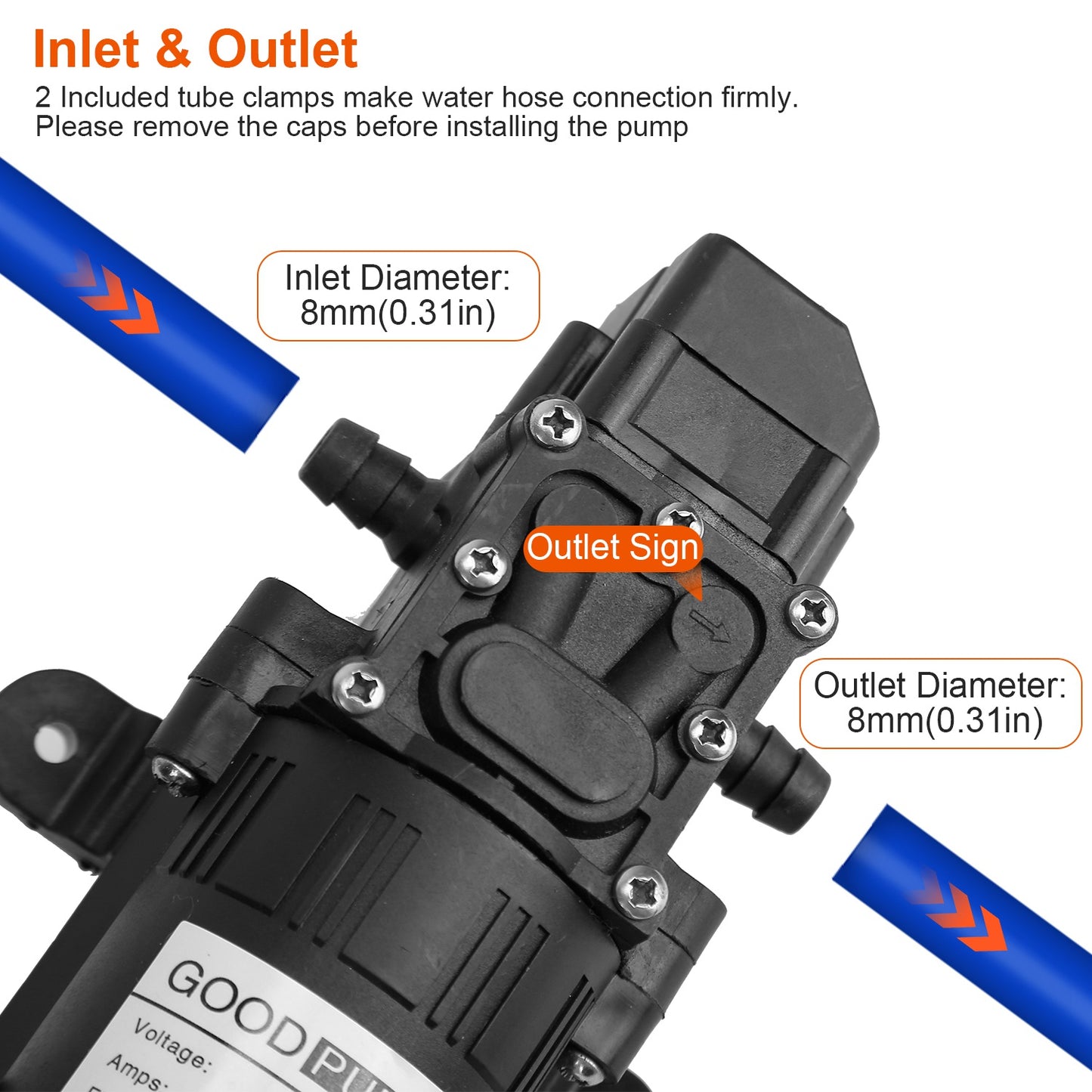 12V Water Pump for Garden Irrigation and Marine Use - Self-Priming Diaphragm