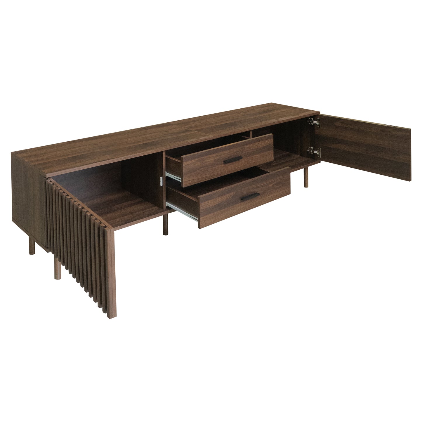 Modern 70-Inch TV Stand for TVs Up to 80 Inches - Dark Brown