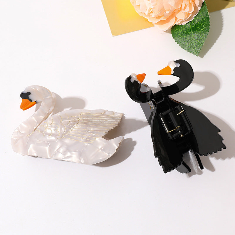 Medium Hair Clip with Swan Grip - Hair Accessory for Women