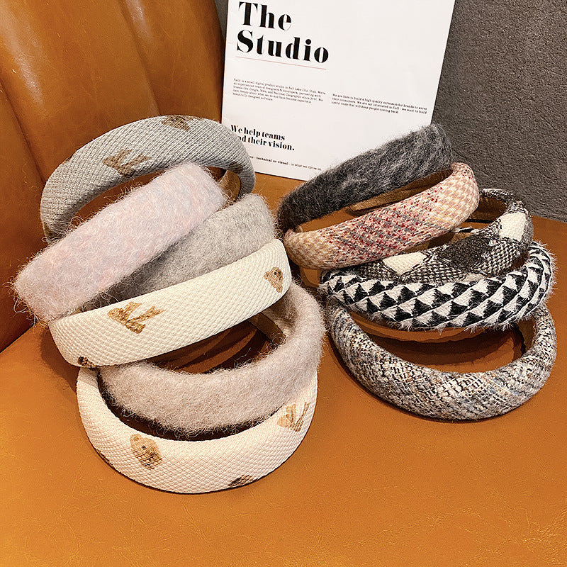 Retro Plush Hair Band for Women