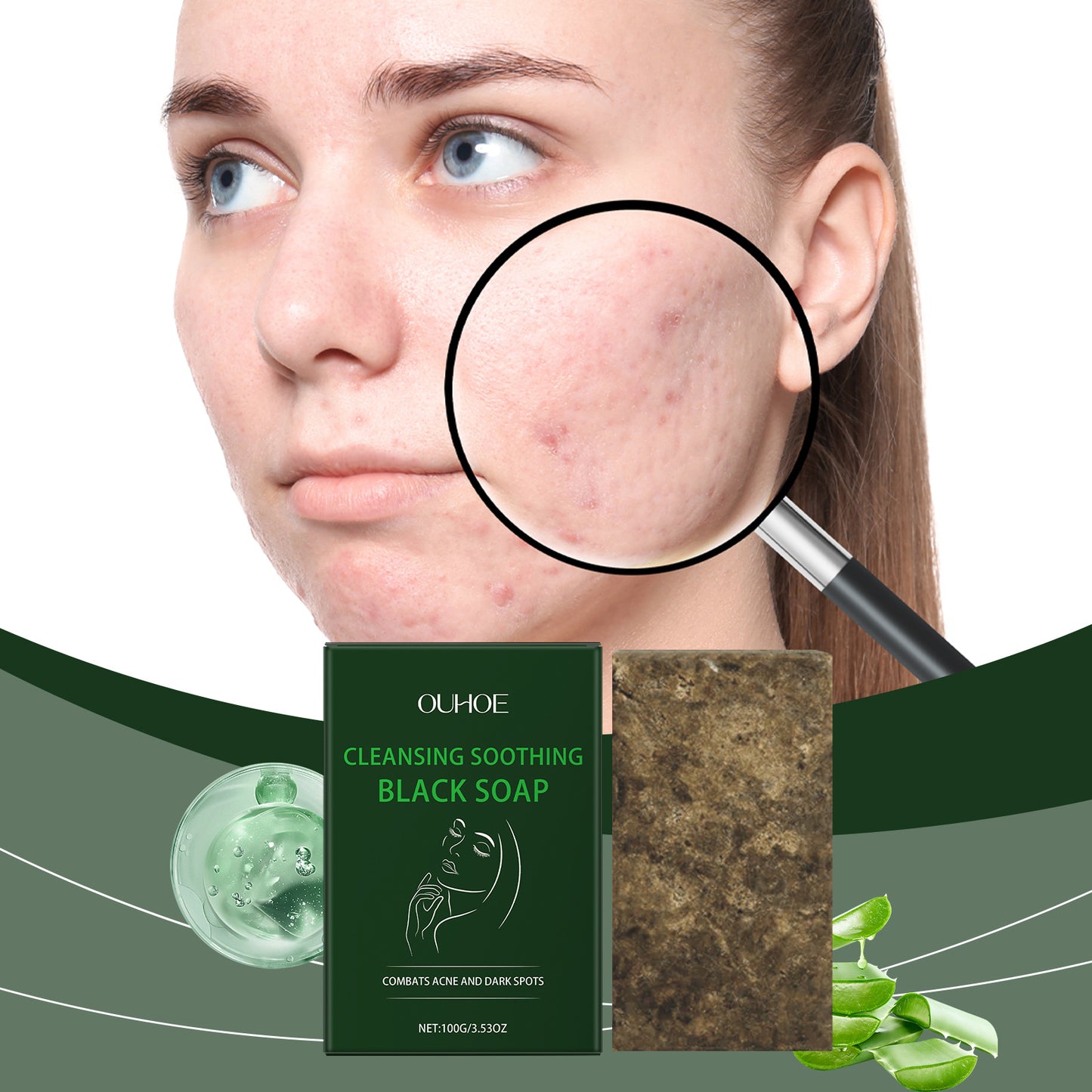 Gentle Facial Cleansing Soap with Aloe - Moisturizing Skin Care 100g