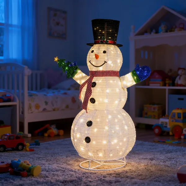 5.7FT Lighted Snowman with Tree - Christmas Outdoor Decor