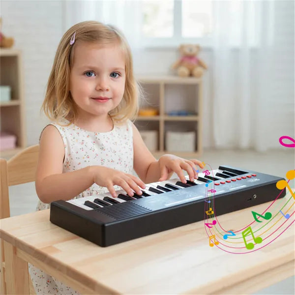 Kids Electronic Keyboard with Microphone - 37 Keys, 8 Tones & 8 Rhythms