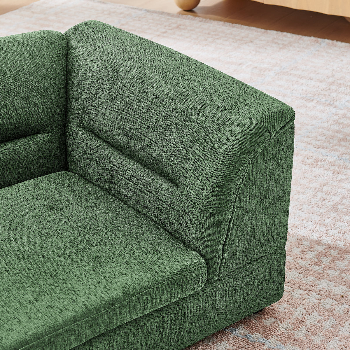 Oversized Pet Sofa Bed - Rectangular Linen Dog Couch for Large Dogs - Olive Green