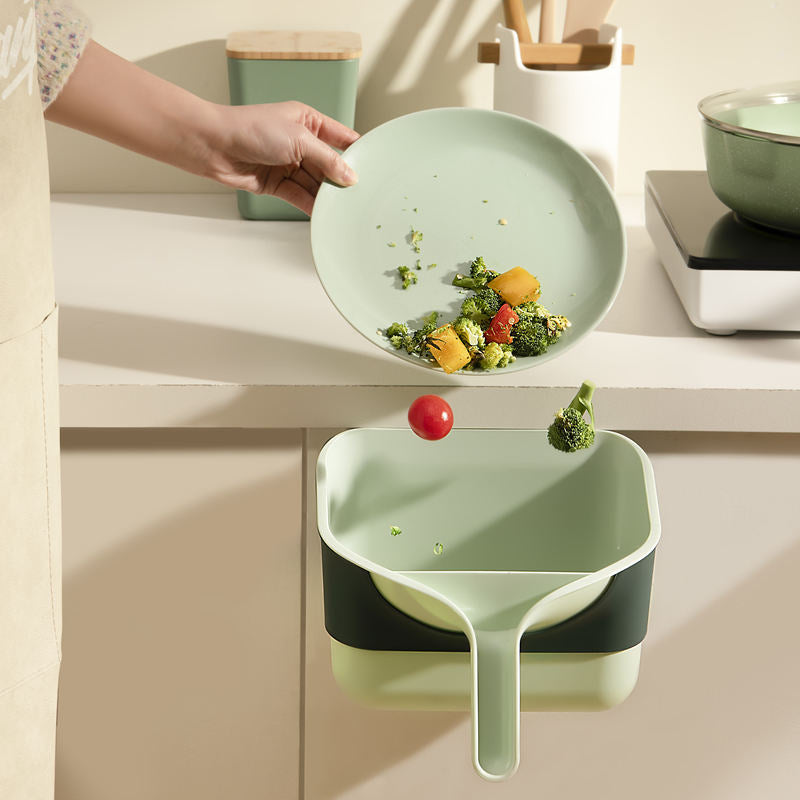 Wall-Mounted Plastic Storage Box - Open Top Kitchen Organizer 22x19x15cm Light Green
