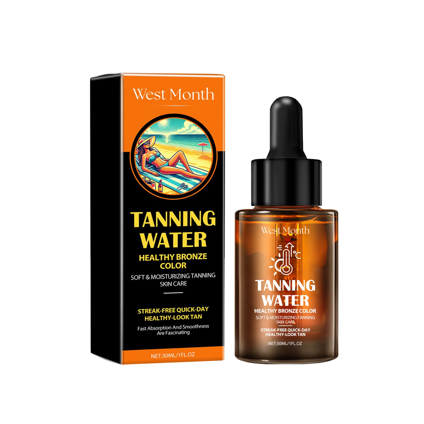 Sunless Tanning Serum - Face and Body Self-Tanning Essence - 30ml
