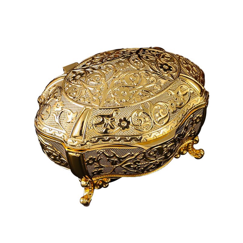 Colorful Aluminum Jewelry Box - Oval Turkish Pattern Storage Organizer