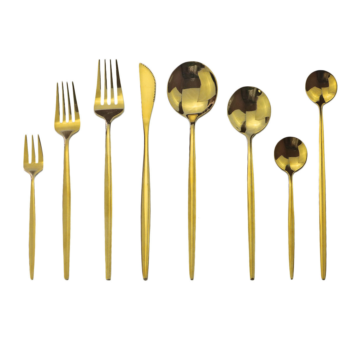 Stainless Steel Cutlery Set - Steak Knife, Fork & Spoon - Multiple Finishes