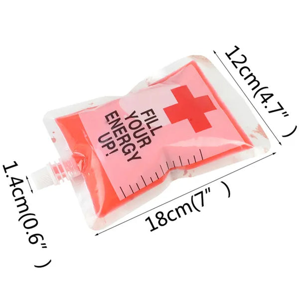 20 Pcs Reusable Blood Bags for Drinks - Leakproof Party Supplies
