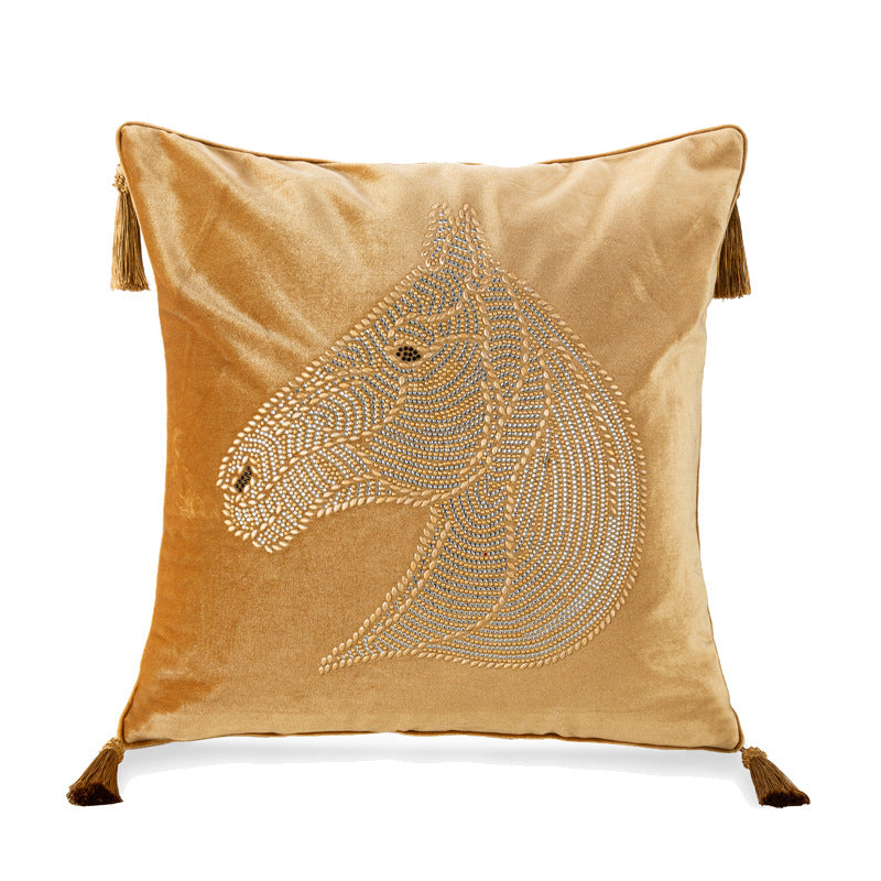 Horse Head Pillow Cover for Bedside & Home Decor - Plush Cushion Case