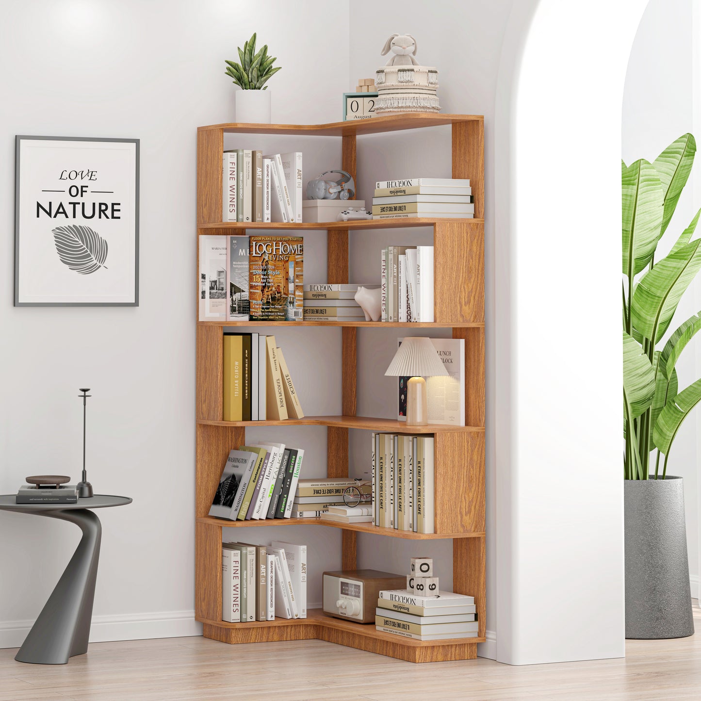 90cm 35.43 Extended Size 5-Tier Freestanding L-Shaped Corner