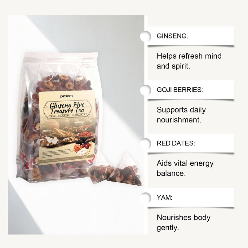 Ginseng Five Treasure Tea - 15 Pieces