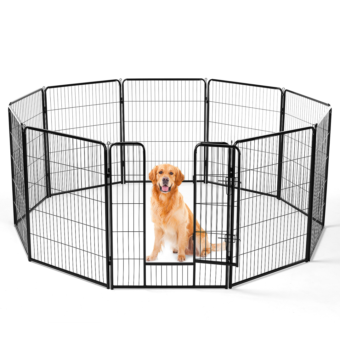 Indoor Outdoor Metal Dog Playpen Fence with Door - Multiple Sizes & Configurations
