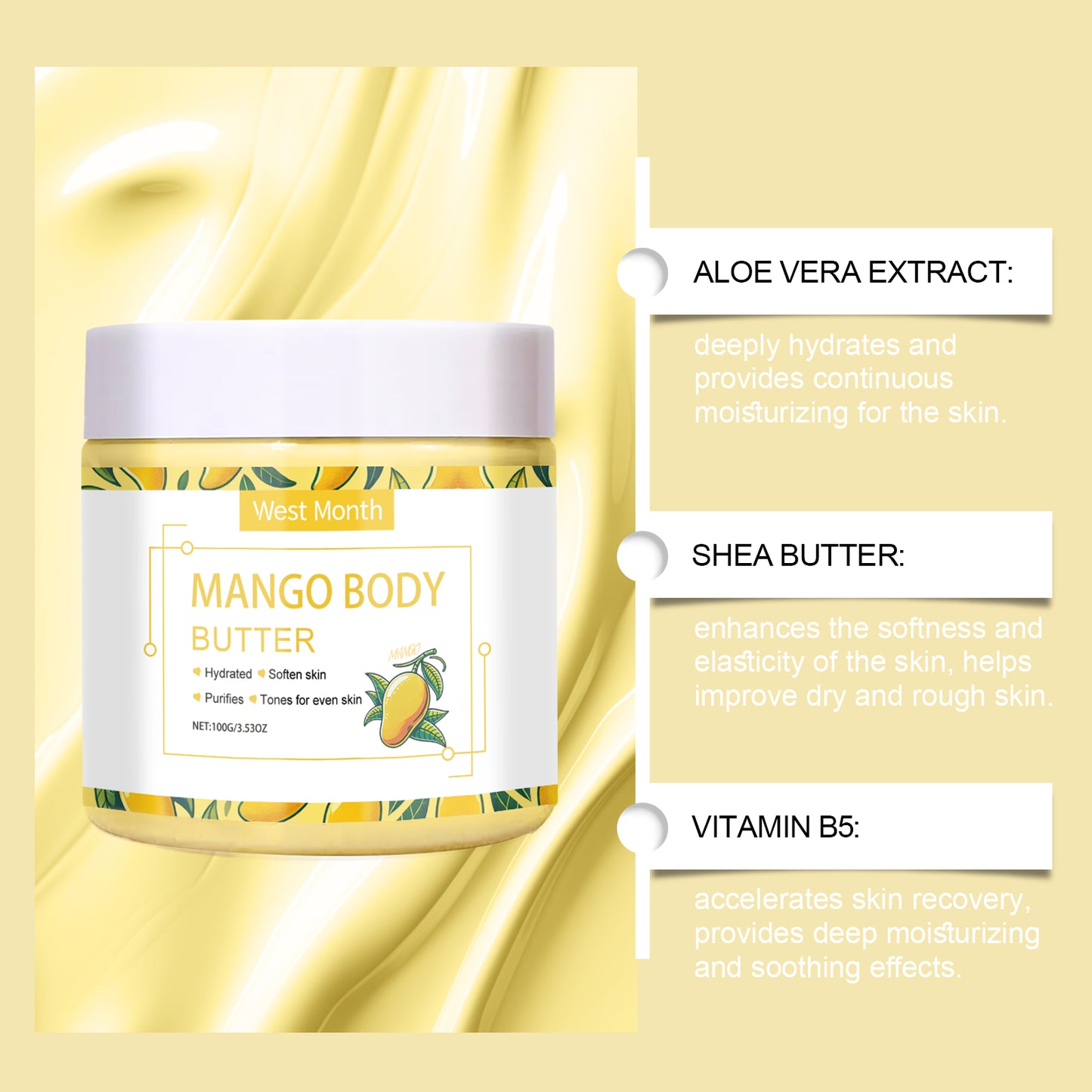Moisturizing Body Cream with Shea Butter and Aloe Vera - 100g