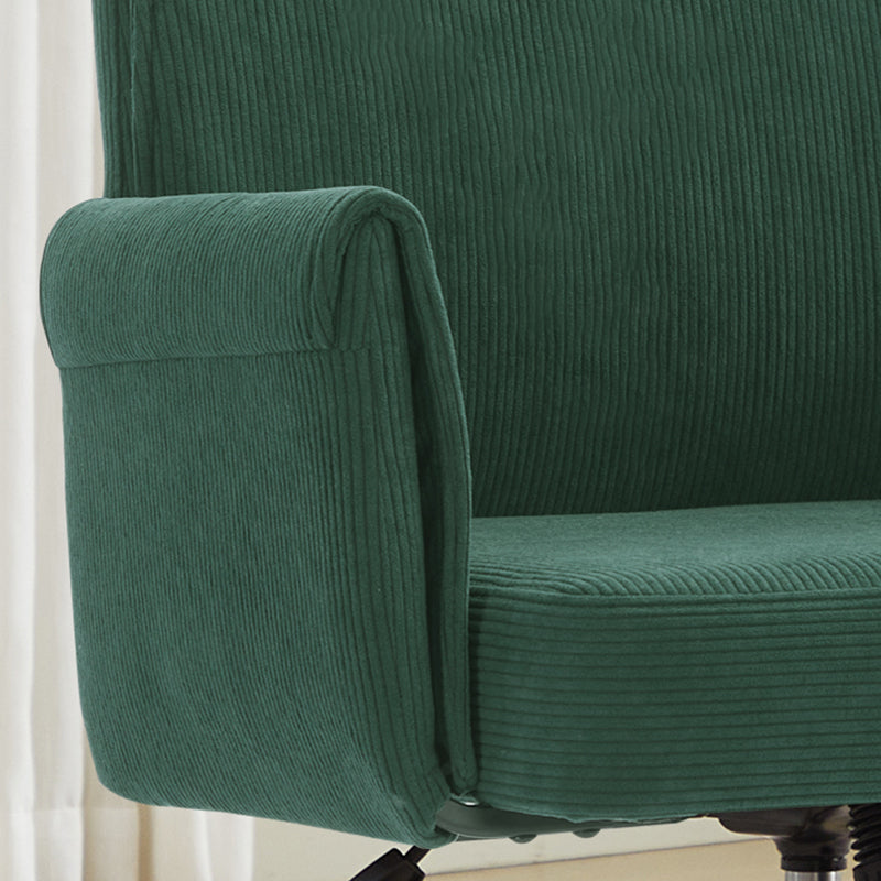 Ergonomic Mid-Back Office Chair - Green Striped Fabric