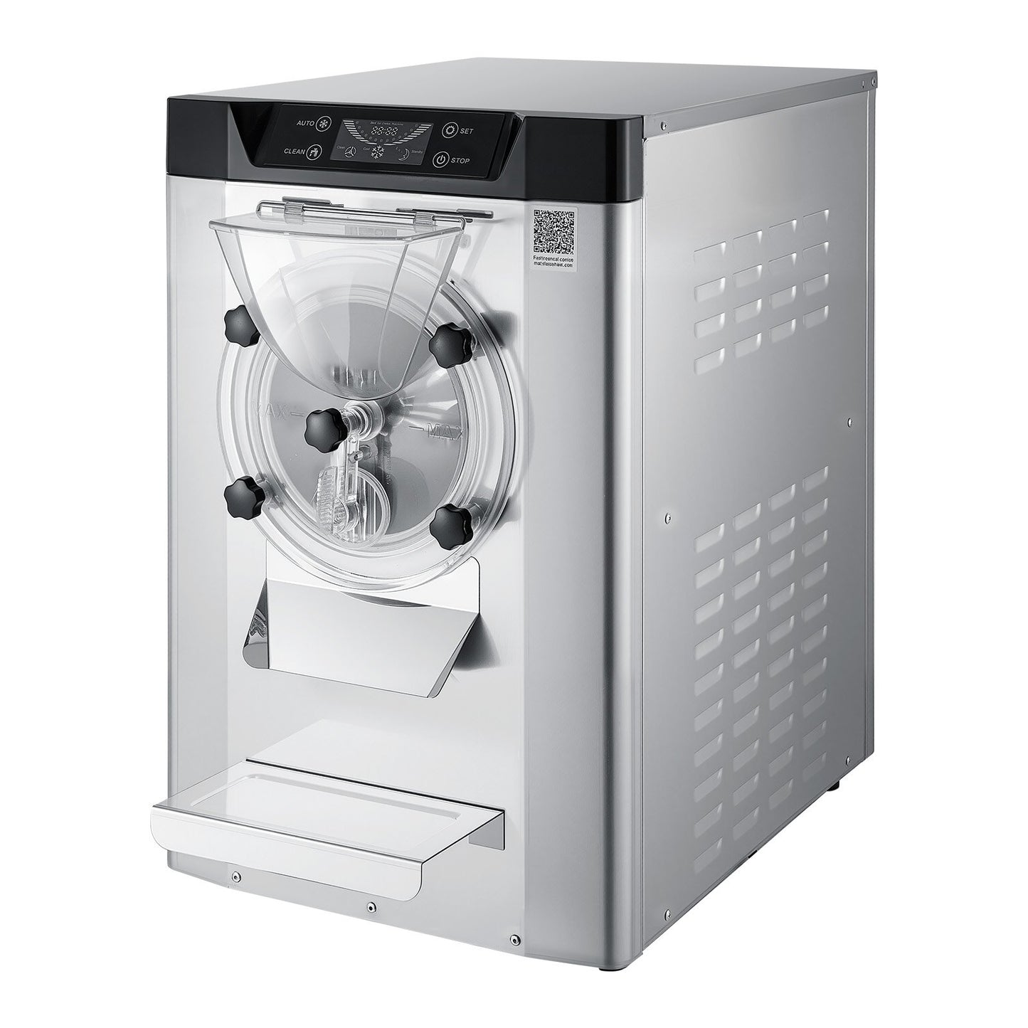 Commercial Hard Ice Cream Machine 2000W 3.17-5.28 Gal/hr Stainless Steel Countertop Gelato Maker with Auto Clean LED Panel for Restaurants