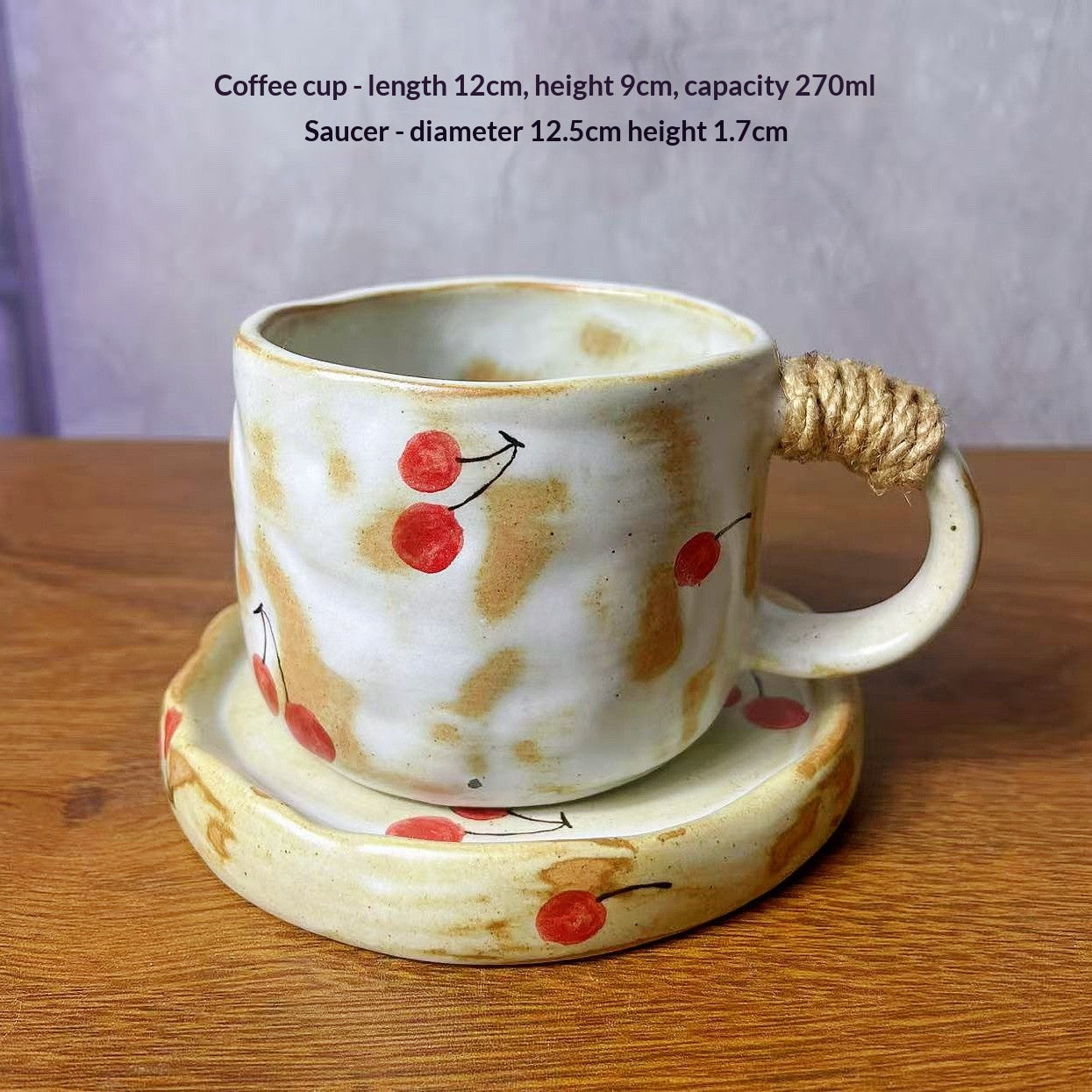 Coarse Vintage Ceramic Coffee Cup - Retro Style, 270ml
