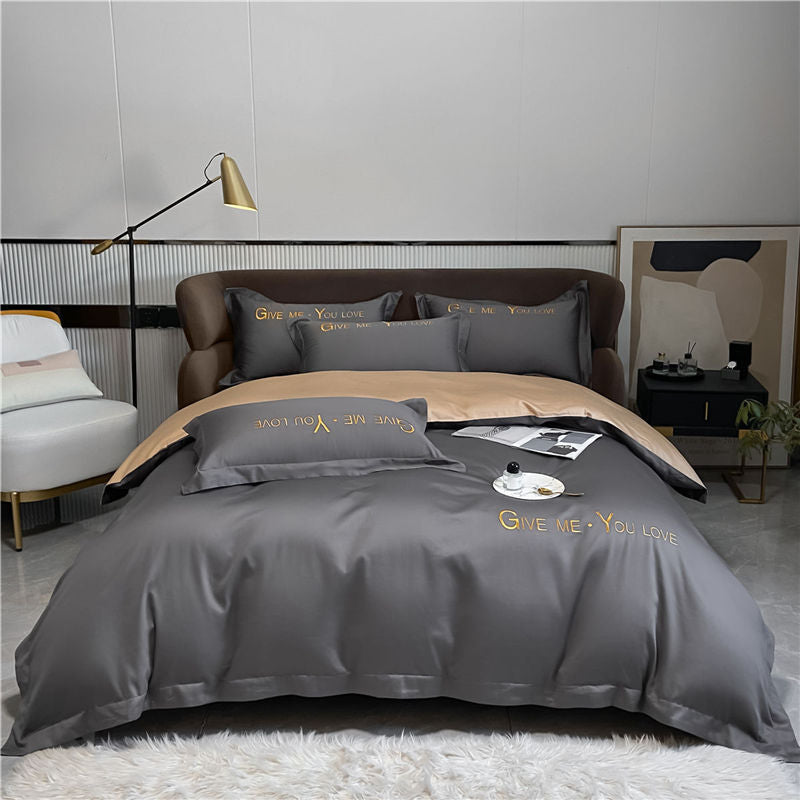 Home Washed Silk Bedding Set Four Piece Quilt Cover Bed Sheets Pillowcases