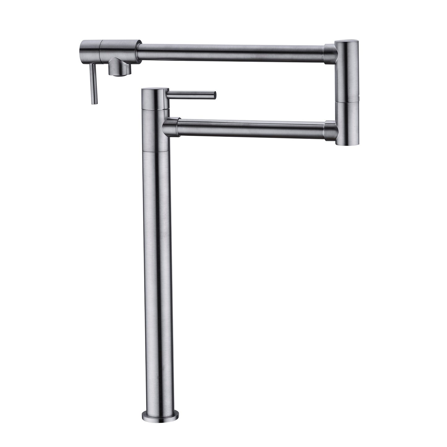 Modern Pot Filler Faucet with Extended Handle - Brushed Nickel