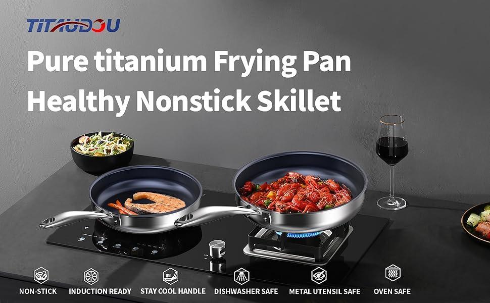 10-Inch Titanium Non-Stick Frying Pan - Dishwasher & Oven Safe