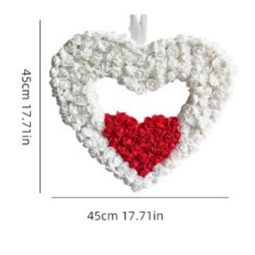 Valentine's Day Double Love Garland Holiday Decorations - 45x45cm Plastic Ornament