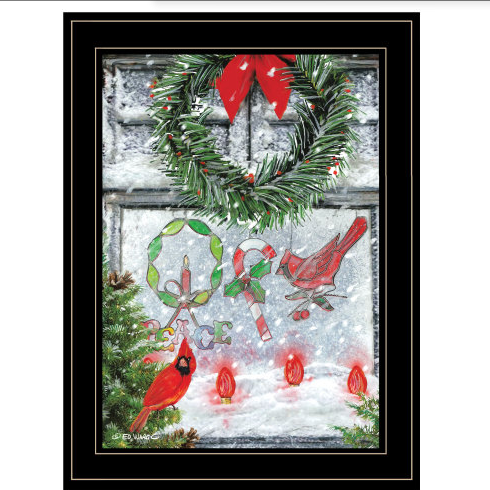 Christmas Peace Framed Print by Ed Wargo - 15x19 Black Frame