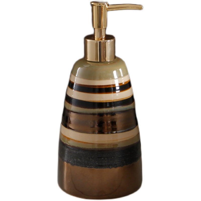 Ceramic Hand Sanitizer Bottle - Retro Gold Push Type 500ML