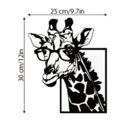 Giraffe Wall Art Decor - Animal Silhouette Iron Wall Hanging for Home