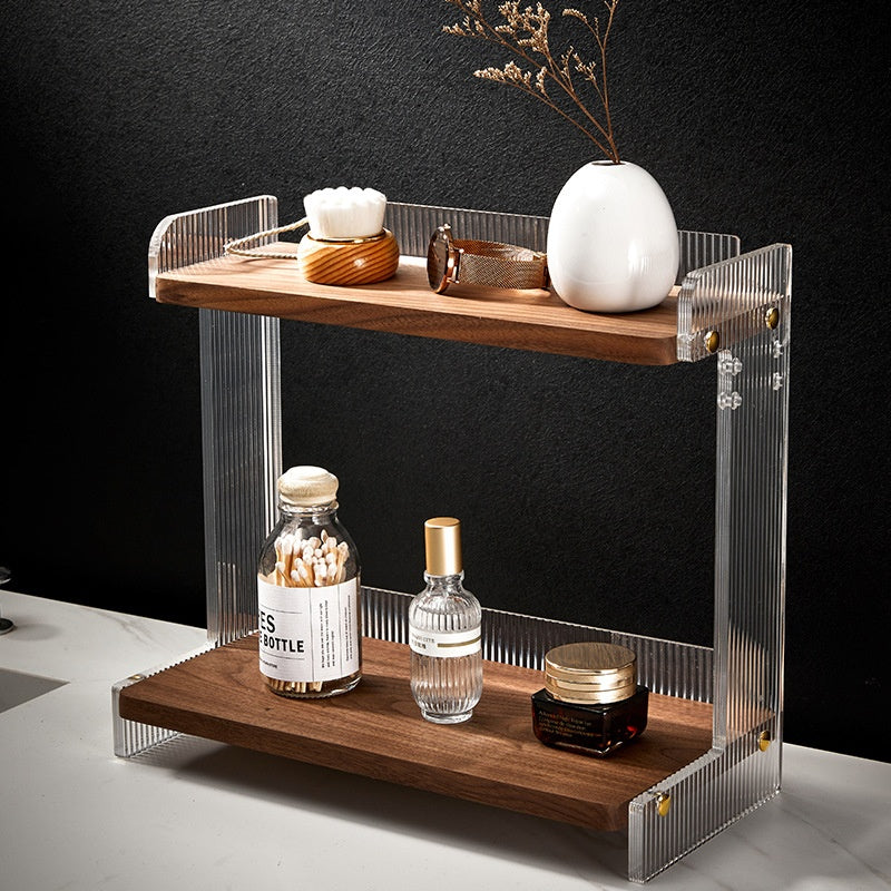 Multifunctional Bathroom Countertop Acrylic Storage Shelf - Removable & Moisture-Proof