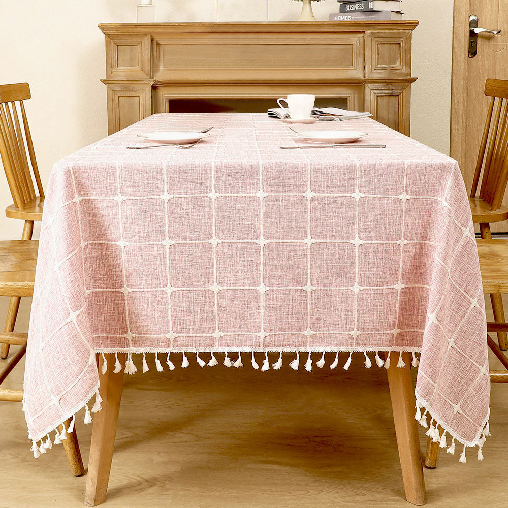 Waterproof Cotton Linen Tablecloth for Farmhouse Dining Decor