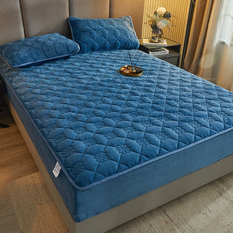 Milk Plush Cotton Fitted Bed Sheet - Soft, Warm & Durable Bedding
