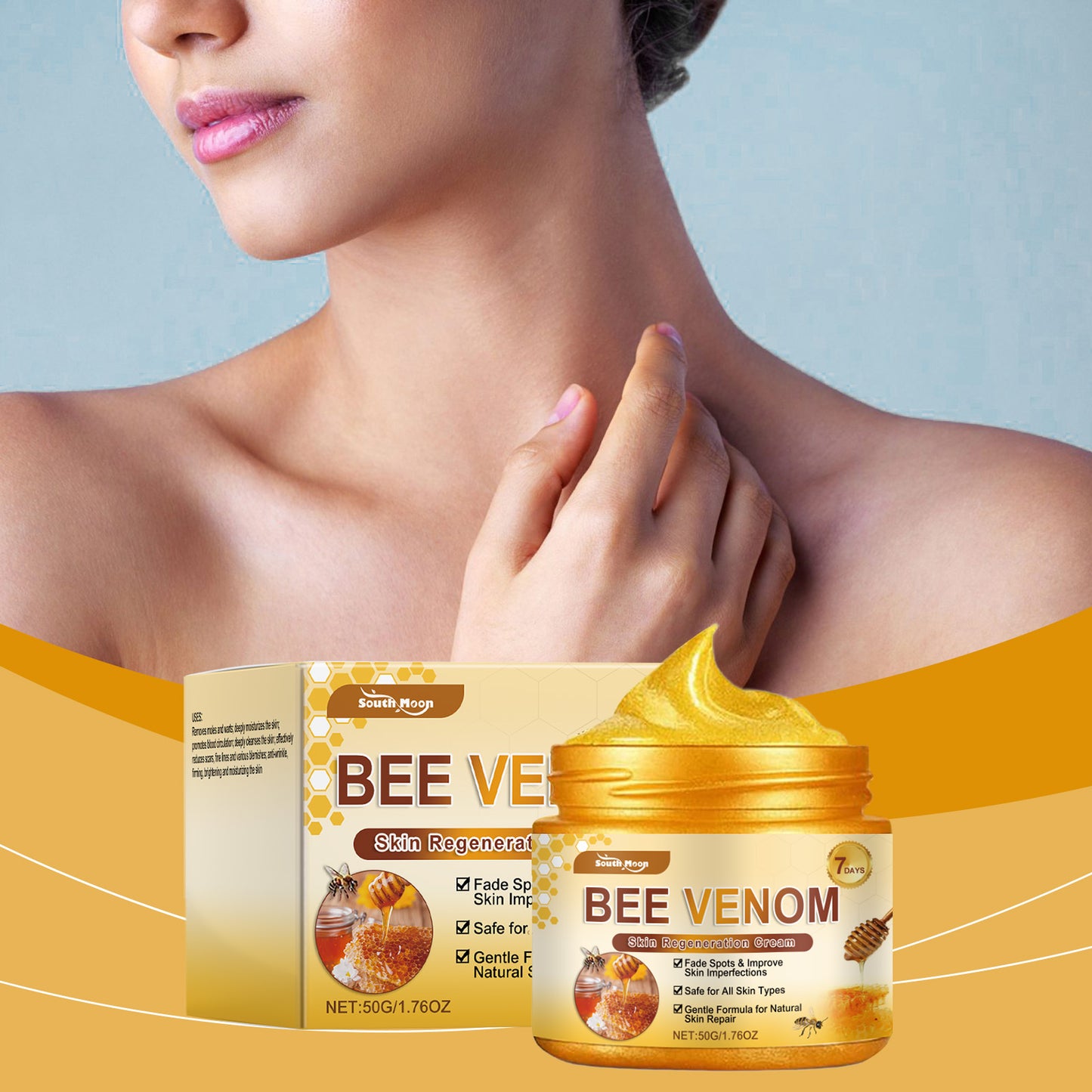 Bee Venom Multi-Effect Skin Care Cream for Face and Body - 50g
