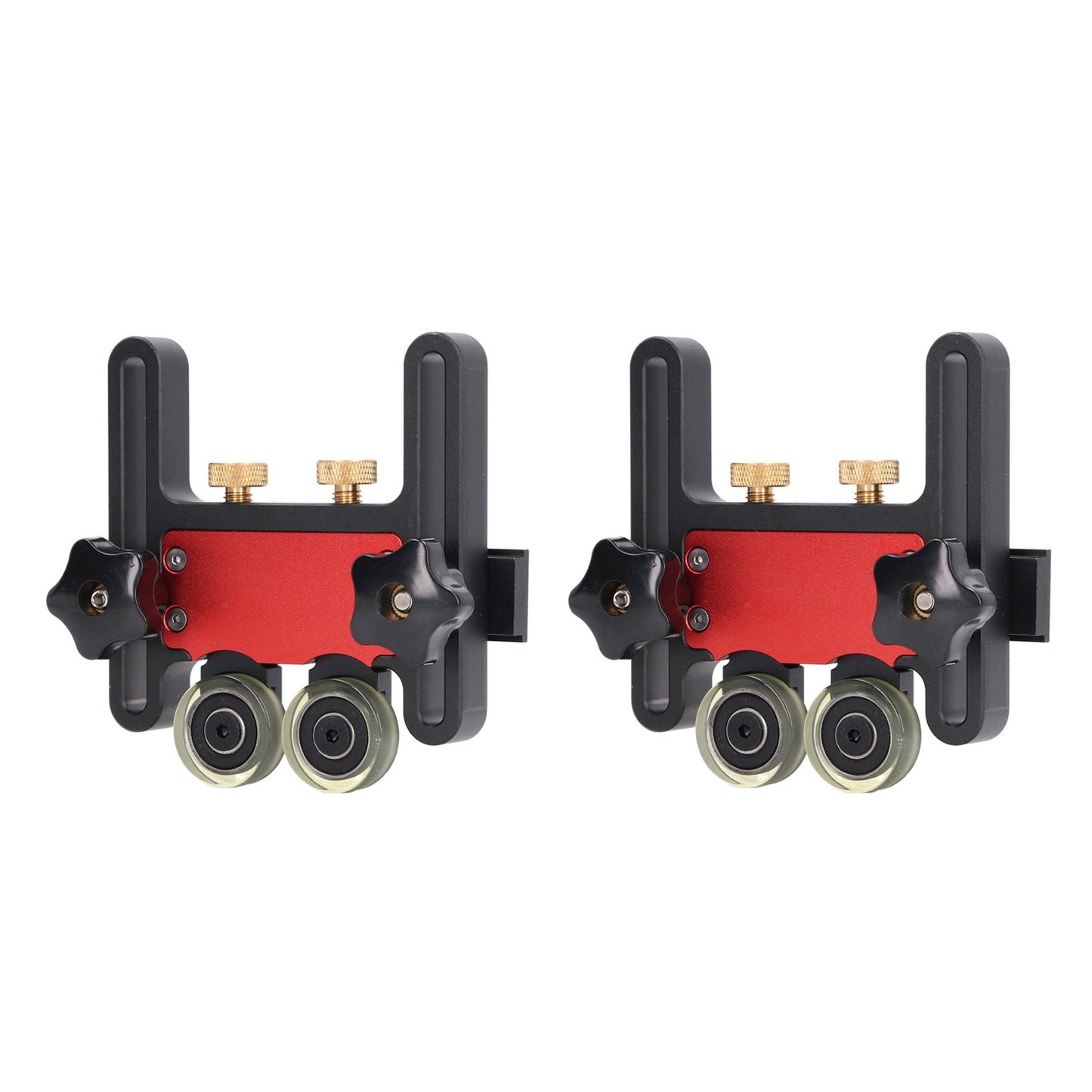 2Pcs Table Saw Feeder Aluminum Alloy 5mm Stroke Double Wheel Bearing