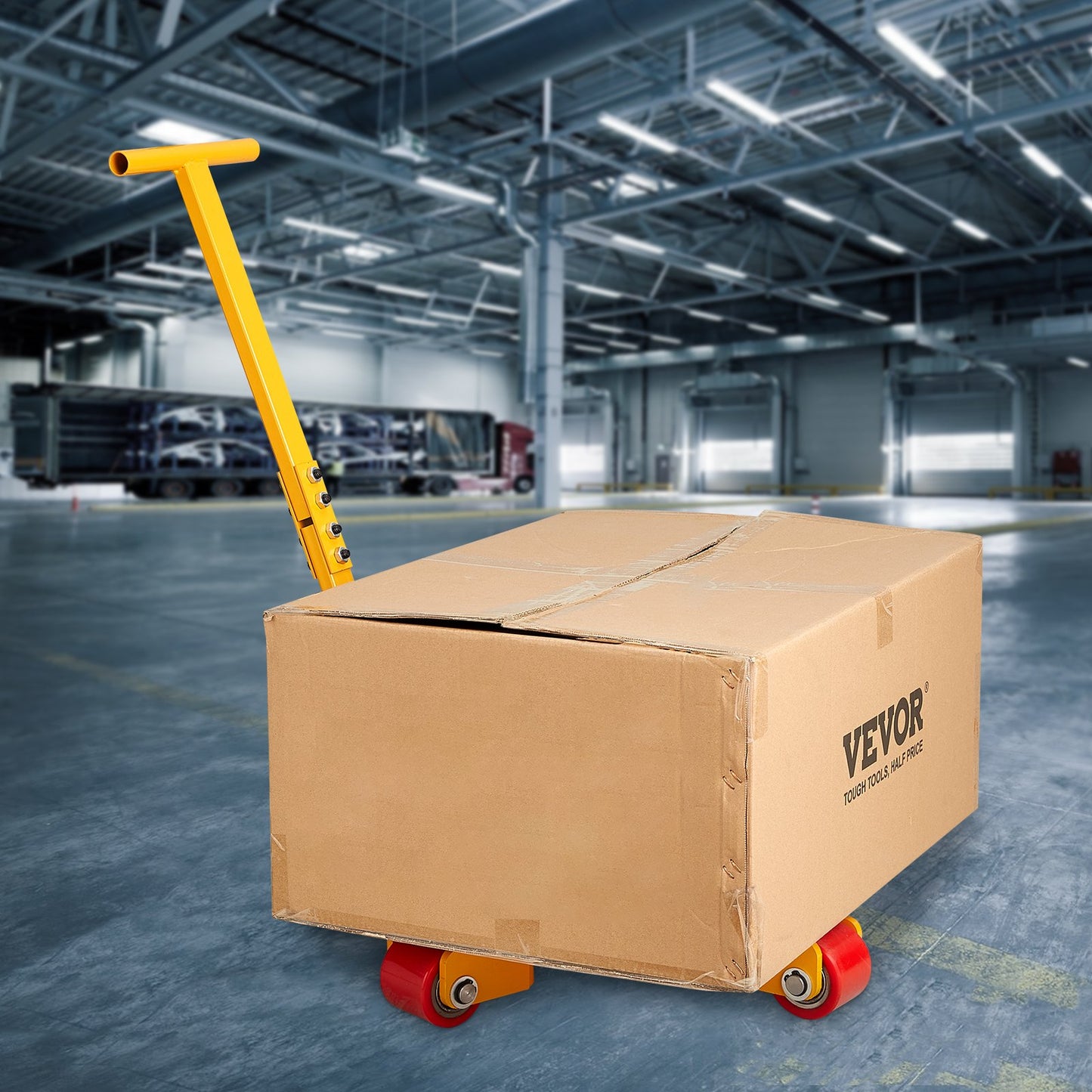 Heavy-Duty Machinery Skate Dolly 6614 LBS with 3 Swivel PU Wheels - Industrial Equipment Mover