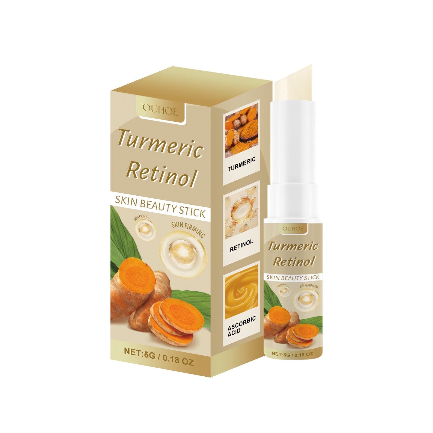 Turmeric and Retinol Moisturizing Beauty Stick - Brightening Skin Care