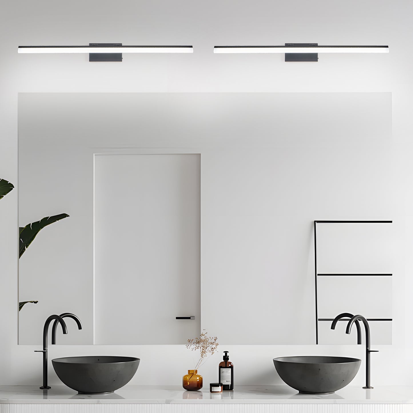 Modern LED Bathroom Vanity Light - Sleek Black Wall Fixture