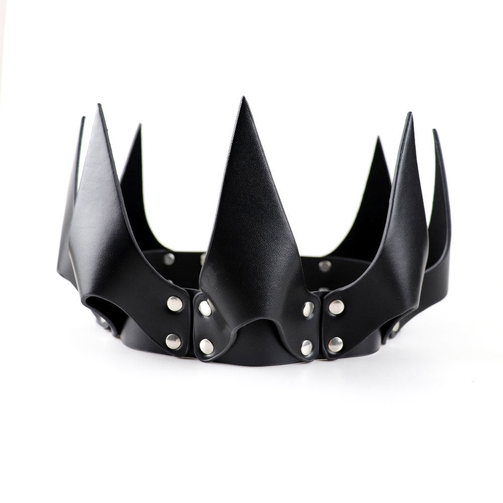 Leather Crown Party Headwear - Black