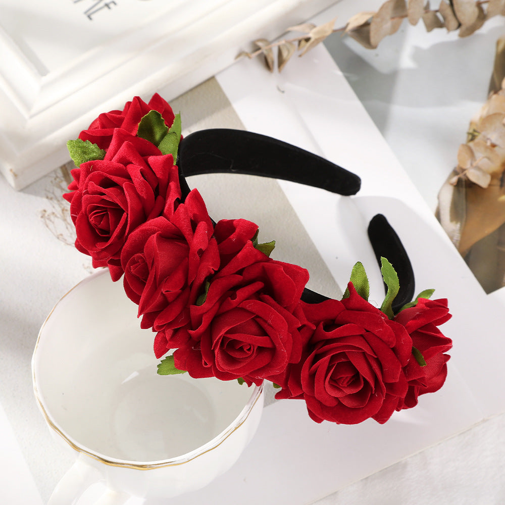 Rose Hair Wreath Headband - Multiple Colors