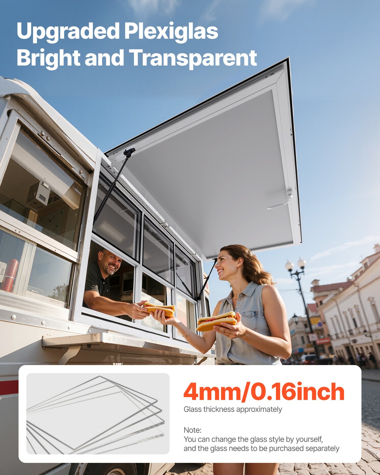 60x36 Inch Concession Stand Serving Window - Aluminum Awning