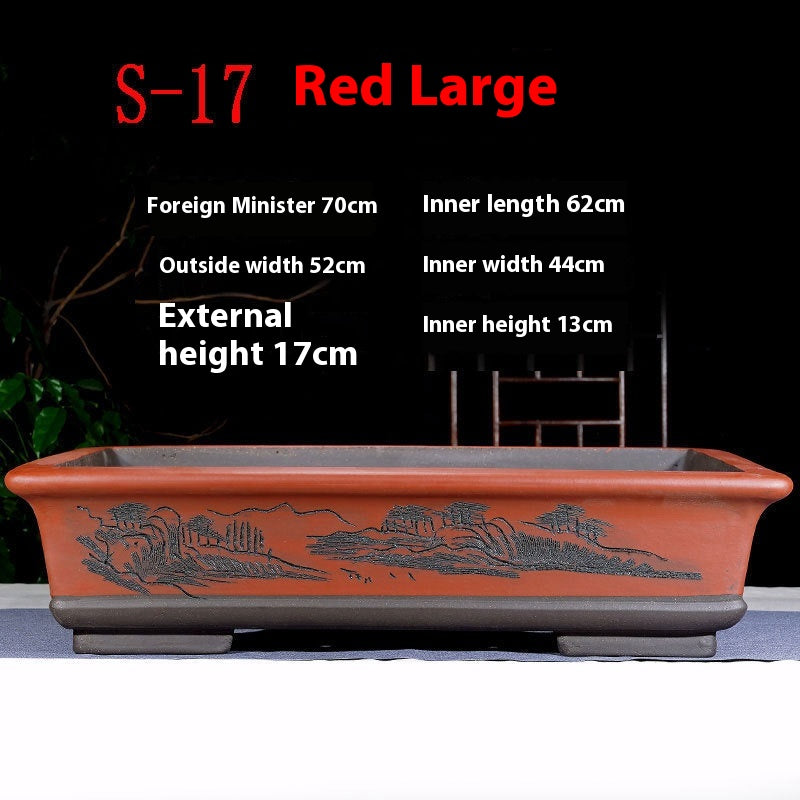 Rectangular Non-Porous Rockery for Bonsai Trees Garden Decor